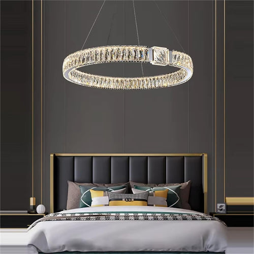 LED Chrome Magic Ring Lustre Chandelier Lighting Trend Hanging Lamps Suspension Luminaire Lampen For Living Room