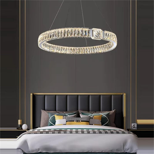 LED Chrome Magic Ring Lustre Chandelier Lighting Trend Hanging Lamps Suspension Luminaire Lampen For Living Room