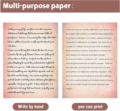 120 Pcs Vintage Stationery Paper,Antique Design Printing/Writing Papers 8.4 x 11.6 Inch,A4 Vintage Double Side Printing Papers,Letter Writting Paper,Letterhead for Resume,Diploma,Certificates