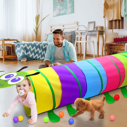 Kids Play Tunnel for Toddlers 1-3, TIKTENT Pop Up Baby Tunnel Crawling Toys with 2 Mesh Sides for Infant Children or Dog, 6 Foot Indoor Outdoor Toddler Toys for 1 2 3 Year Old Girl Boy Birthday Gift
