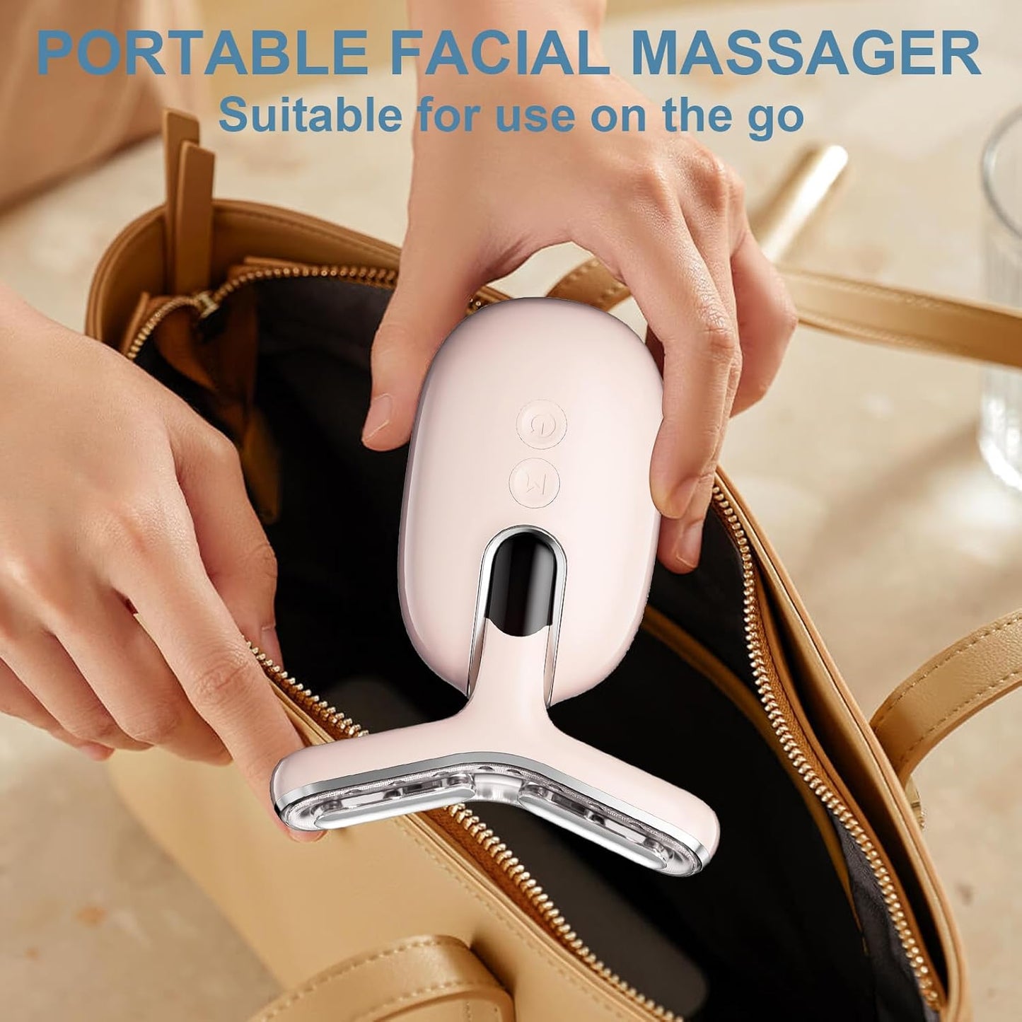 Mosnami Facial and Neck Beauty Massage,3 Models Face and Neck Beauty Device,at Home Face Tool for Skin Care (Pink)