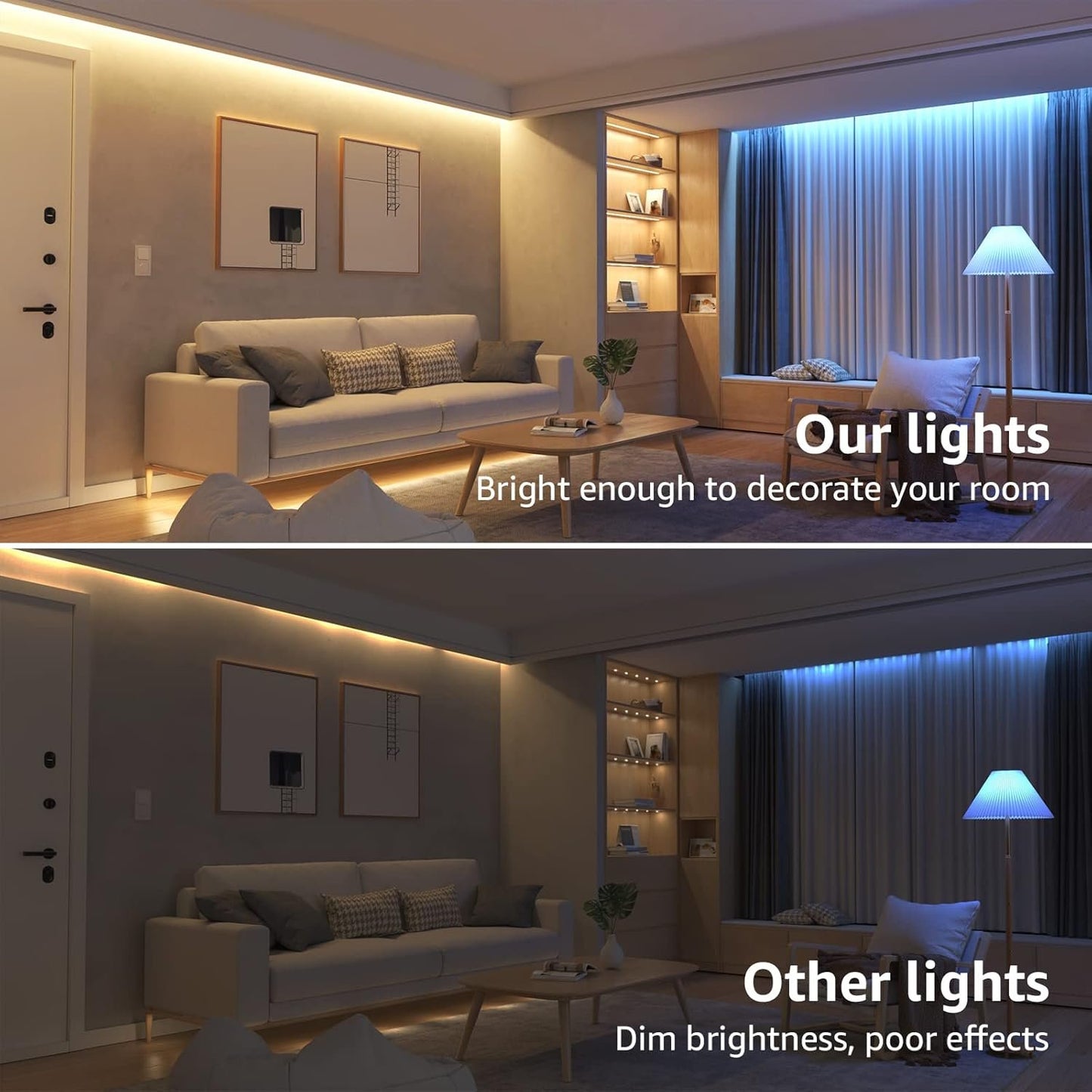 LE Waterproof Smart LED Light Strip, Work with Alexa and Google Assistant Led Lights, Support Voice/APP/Remote/in-line 4 Control Ways, 5050 SMD LEDs Brightness Dimmable LED Lights Strip (32.8ft)