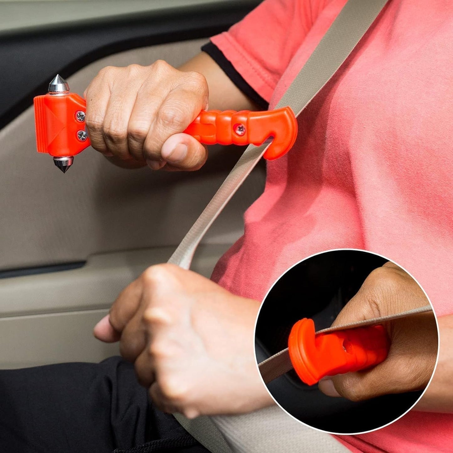Starvortex 4 Pack Window Breaker Seatbelt Cutter, Car Emergency Kit of 4 Seat Belt Cutter, 2-in-1 Car Window Breaker, Car Essentials Glass Breaker with 2 Whistles, Glass Breaker for Truck, Bus