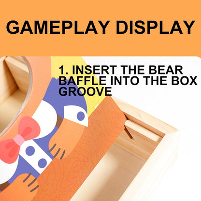 Wooden Feeding Toy, Bear Pretend Food Set, Encourages Learning Play Set, Educational Training Game for Toddler Ages 3+, 6.61 x 5.79 x 1.89 inches, Multicolour