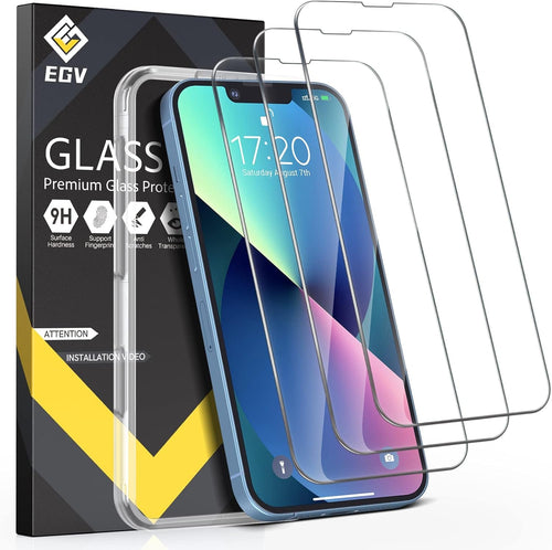 EGV 3 Pack Screen Protector for iPhone 13/ iPhone 14/ iPhone 13 Pro/iPhone 16Se 6.1 inch, Tempered Glass HD Screen, Scratch Resistant Film, Easy Installation