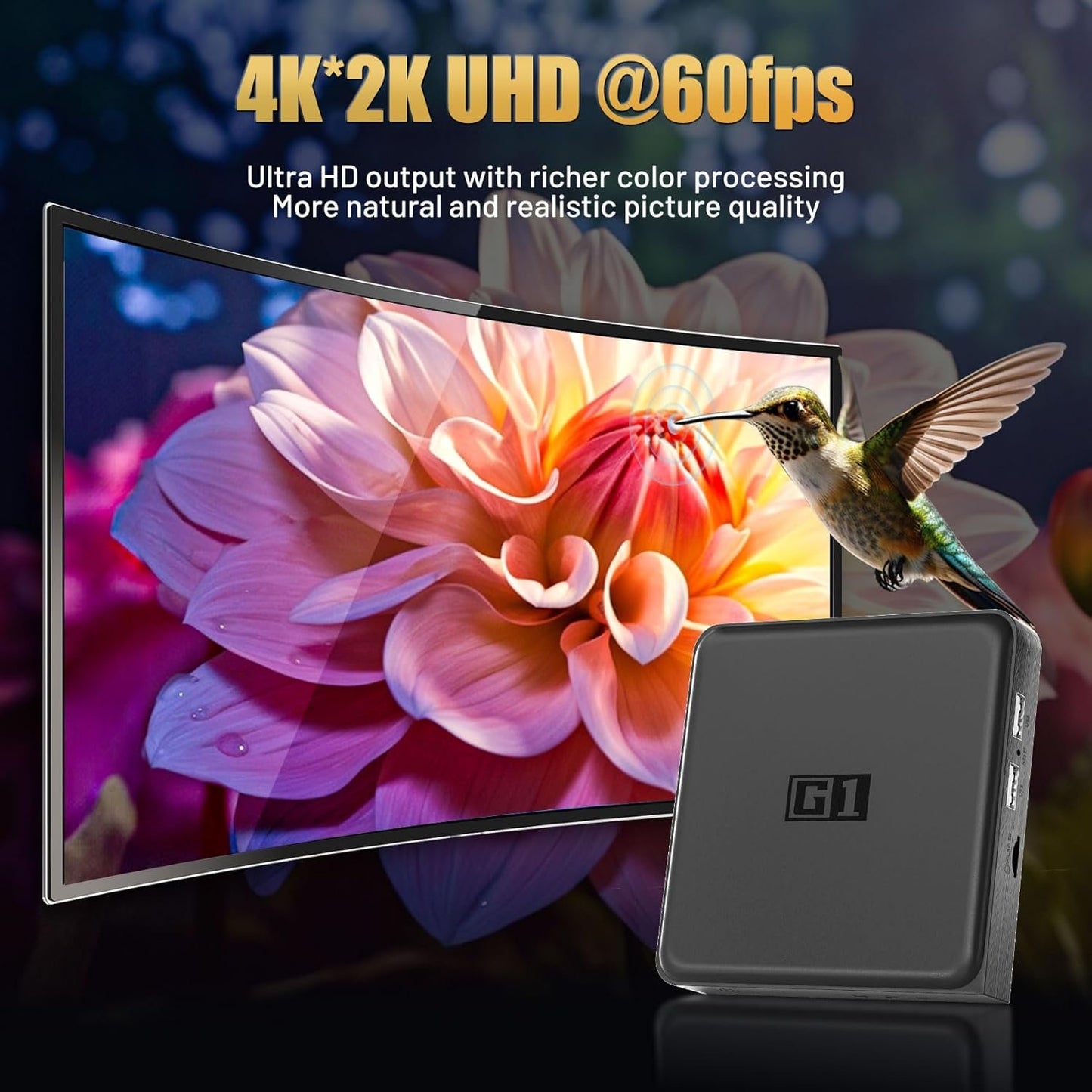 Android 11.0 TV Box for Google/Netflix - G1 TV Box 4G LPDDR4& 32G eMMC,Streaming Devices for TV Compatible with Google Assistant,Chromecast,4K HDR10+,Dolby Vision,AV1,Dolby Digital & DD+,WI-FI 6