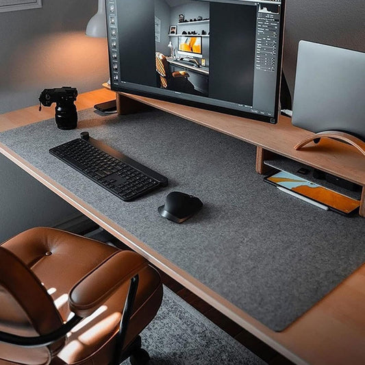 DAWNTREES Desk Mat,90Ã—40cm Large Felt Desk Pad, Extra Large Mouse Pad Mat