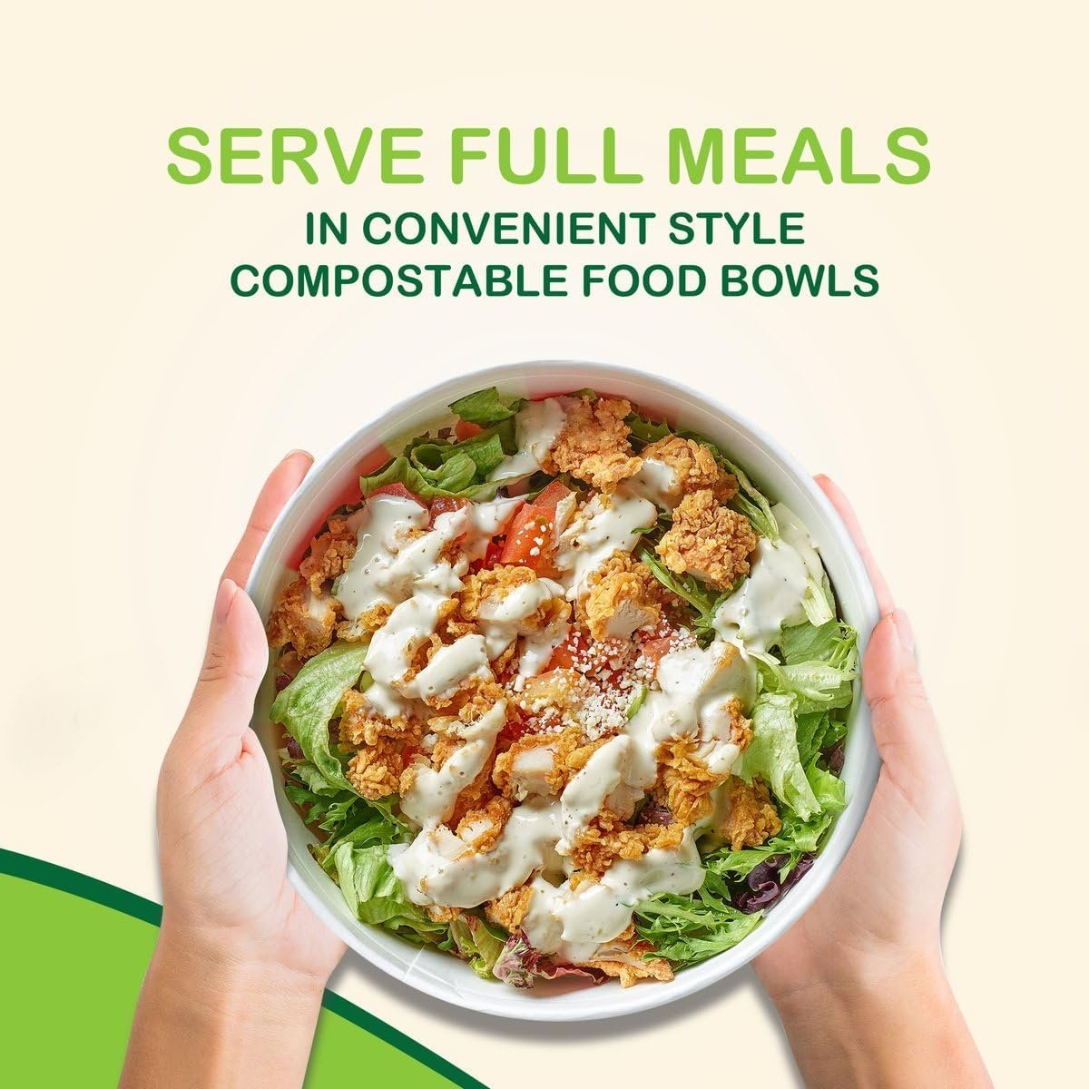 Eco Fairy 16 oz. Disposable Bowls – 100-pack Heavy-Duty, Biodegradable & Compostable Paper Bowls for Soup, Ice Cream, Salad, Cereal, and Snacks - Ideal for Parties, Catering, and Camping Trips