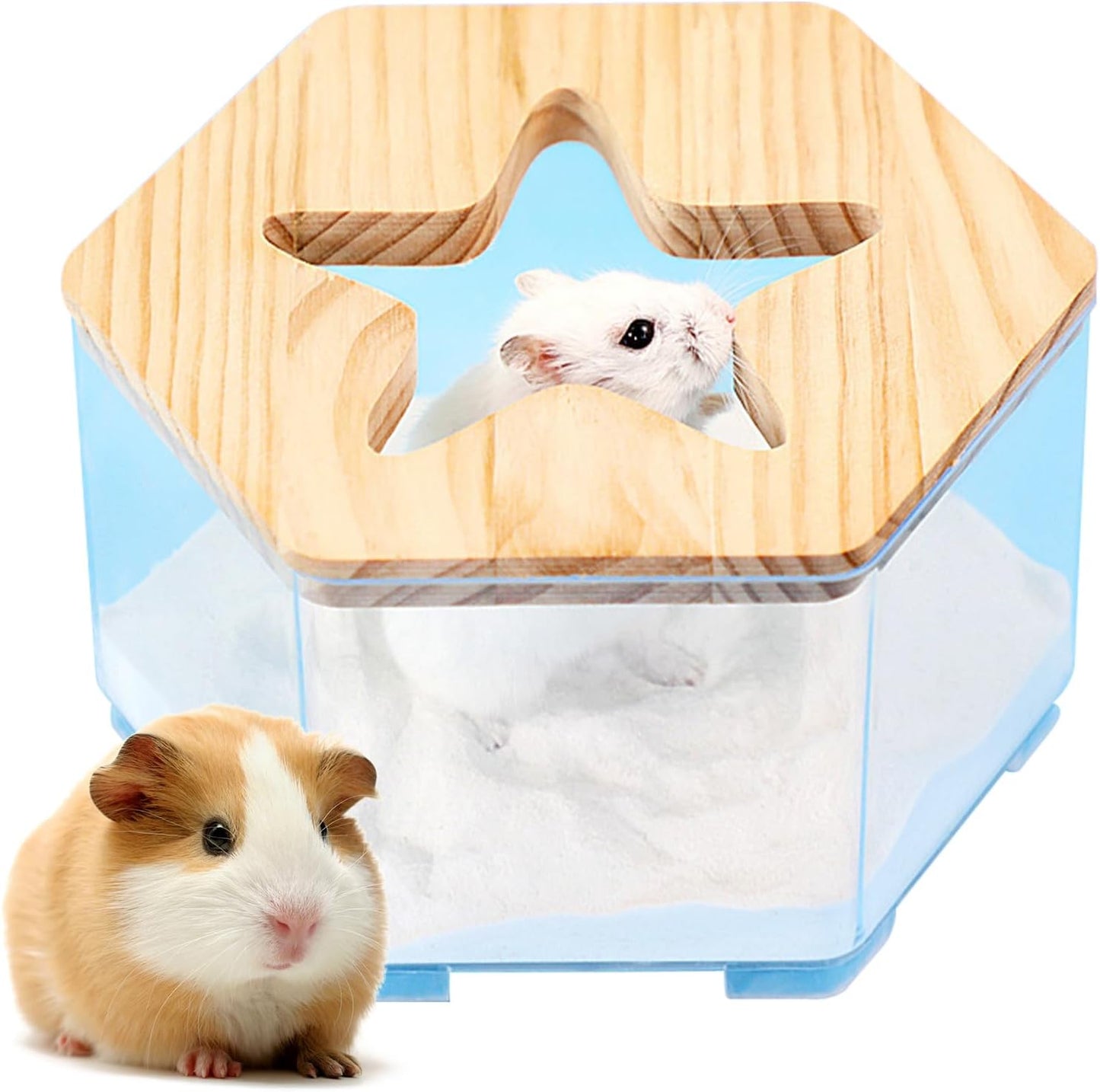 Hamster Sand Bath Container, Transparent Hamster Toilet, 6.69x3.54in Multifunctional Gerbil Accessories, Easy Clean Design, Reusable Pet Supplies for Daily Use, Road Trips