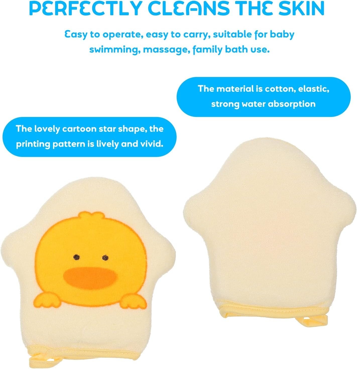 2pcs Bath Cotton Method Body Wash Cleaning Gloves Infant Shower Mitt The Face Baby South