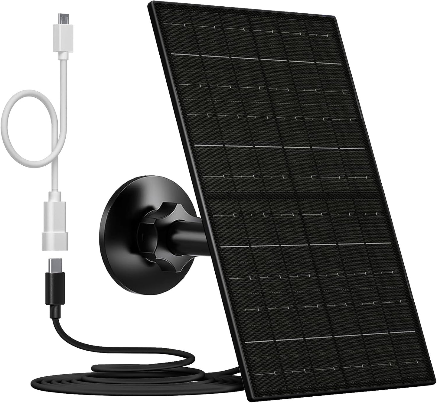 Vuebee 7W Solar Panel for Security Camera, USB C Solar Panel Charger for Camera, USB Solar Panel Compatible with Eufycam & DC 5V Rechargeable Battery Camera, IP65 Waterproof, 9.8ft Charging Cable