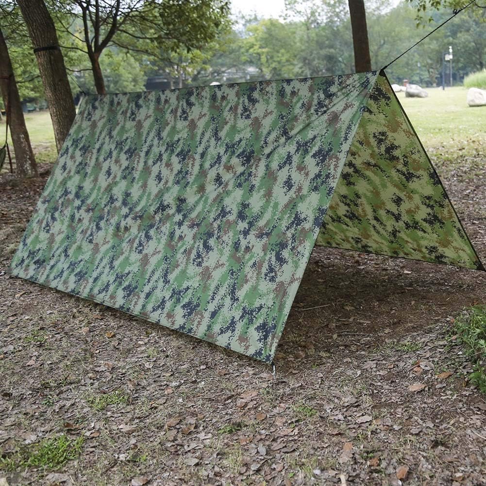 Joyzan Tent Tarp, Waterproof Camping Footprint Hammock Rain Fly Cover Rainfly Backpacking Survival Shelter Floor Ground Sheet Sunshade Beach Blanket Mat Hiking Travel Picnic Outdoor Park Lawn Grass