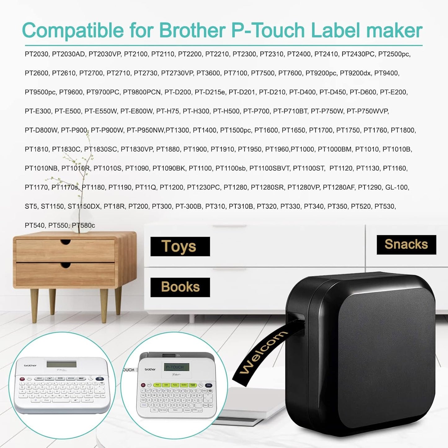 NineLeaf 1 Pack Compatible for Brother TZe-334 TZe334 TZ-334 TZ334 Label Tape 12mm 1/2'' 0.47'' Gold on Black Standard Laminated Labeling Work with PT-D210 PTD400AD PTH110 PT-D600 Label Maker