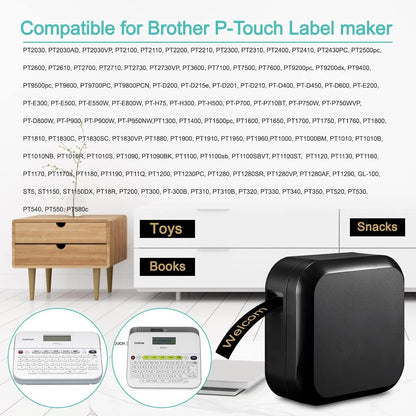 NineLeaf 1 Pack Compatible for Brother TZe-334 TZe334 TZ-334 TZ334 Label Tape 12mm 1/2'' 0.47'' Gold on Black Standard Laminated Labeling Work with PT-D210 PTD400AD PTH110 PT-D600 Label Maker