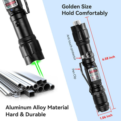 MIPREZT [2 Packs] Rechargeable Professional Green Beam Flashlight Long Distance Range for TV/LED/LCD Screens Tactical Flashlights Presentation Office/Outdoors/Astronomic/Construction 2