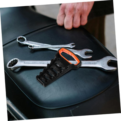 SHINEOFI 5 Wrench Organizer Slot Tool Holder for Mechanics DIY Projects Space Saving Wrench Stand Modular Rack for Efficient Workspace Organization
