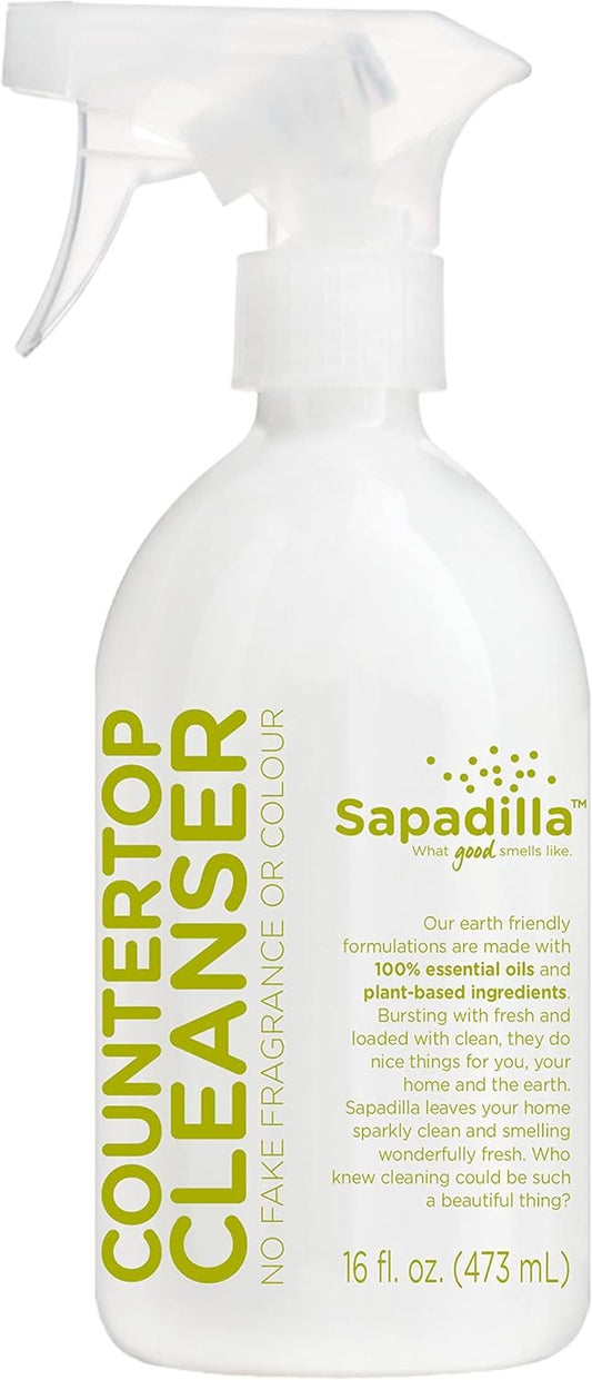 Sapadilla Multi-Surface Countertop Spray - Rosemary + Peppermint - Made with 100% Pure Essential Oil Blends, Multi-Purpose Household Cleaner, Aromatic, Plant Based, Biodegradable, 16 Ounce (Pack of 1)