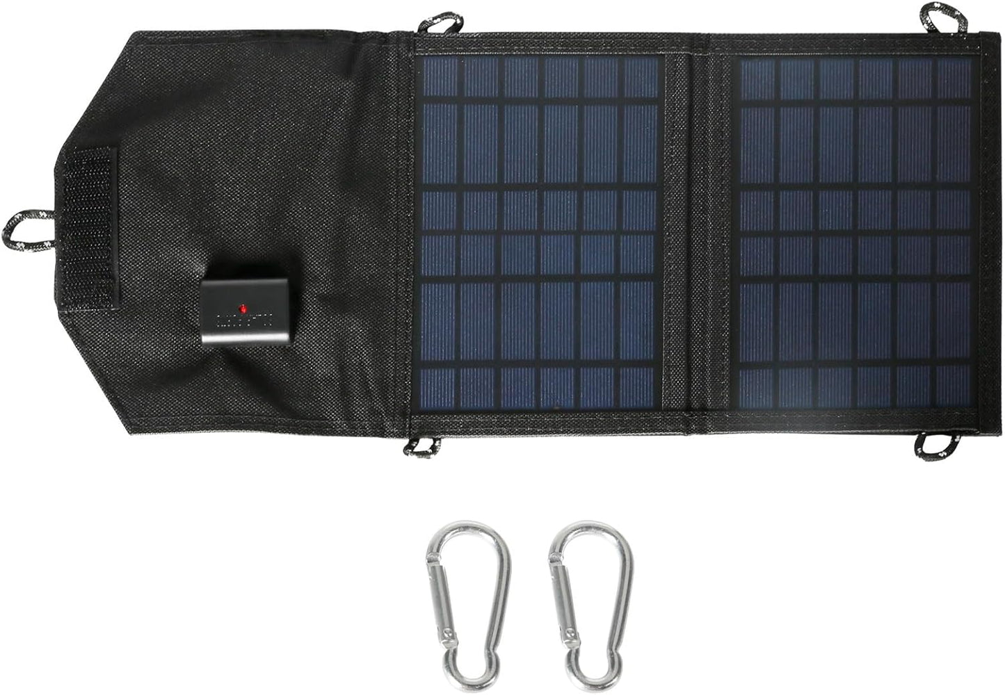DEWIN Portable Foldable Solar Charger 15W 5V USB Solar Power Bank Waterproof for Phone Tablet Camera and Camping Travel (2 Fold)