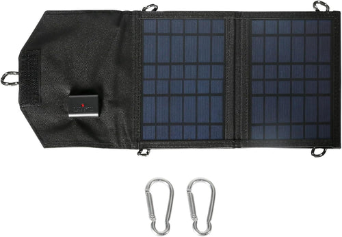 DEWIN Portable Foldable Solar Charger 15W 5V USB Solar Power Bank Waterproof for Phone Tablet Camera and Camping Travel (2 Fold)