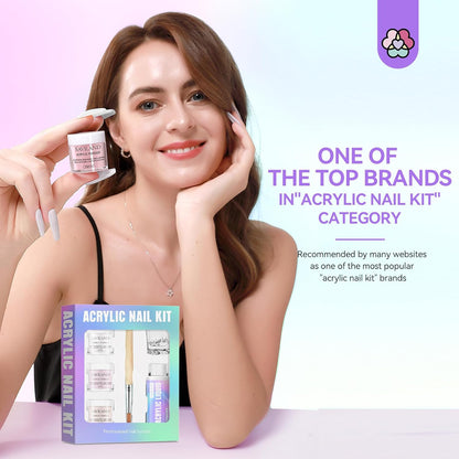 SAVILAND Acrylic Nail Kit French Sculpture Set: Clear/Nudes/Pink Acrylic Powder and Liquid Set Acrylic Nail Brush Cuticle Oil for Nail Care Professional DIY Acrylic Nail Art Beginner Acrylic Nail Kit