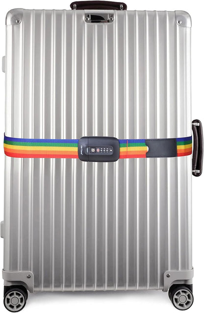 OW-Travel TSA Strap for Suitcase (1 Piece Rainbow) Custom Code Suitcase Belt for Identifying Suitcase. TSA Straps. Strap Lock Suitcase Straps with Luggage Combination