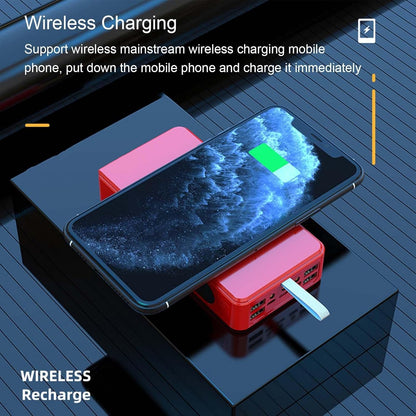 Solar Charger | 50000 mAh Wireless Mobile Charger with Lanyard - Waterproof and Drop-Resistant Travel Essentials for Business, Travel,Camping and More Kuitgh