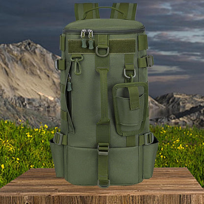 zwxqe Waterproof Fishing Gear Backpack, Tackle Storage Rucksack with Rod Holder, Outdoor Adventure Daypack for Hiking Motorcycle Travel Kayak Excursions Beach Outings and Camping
