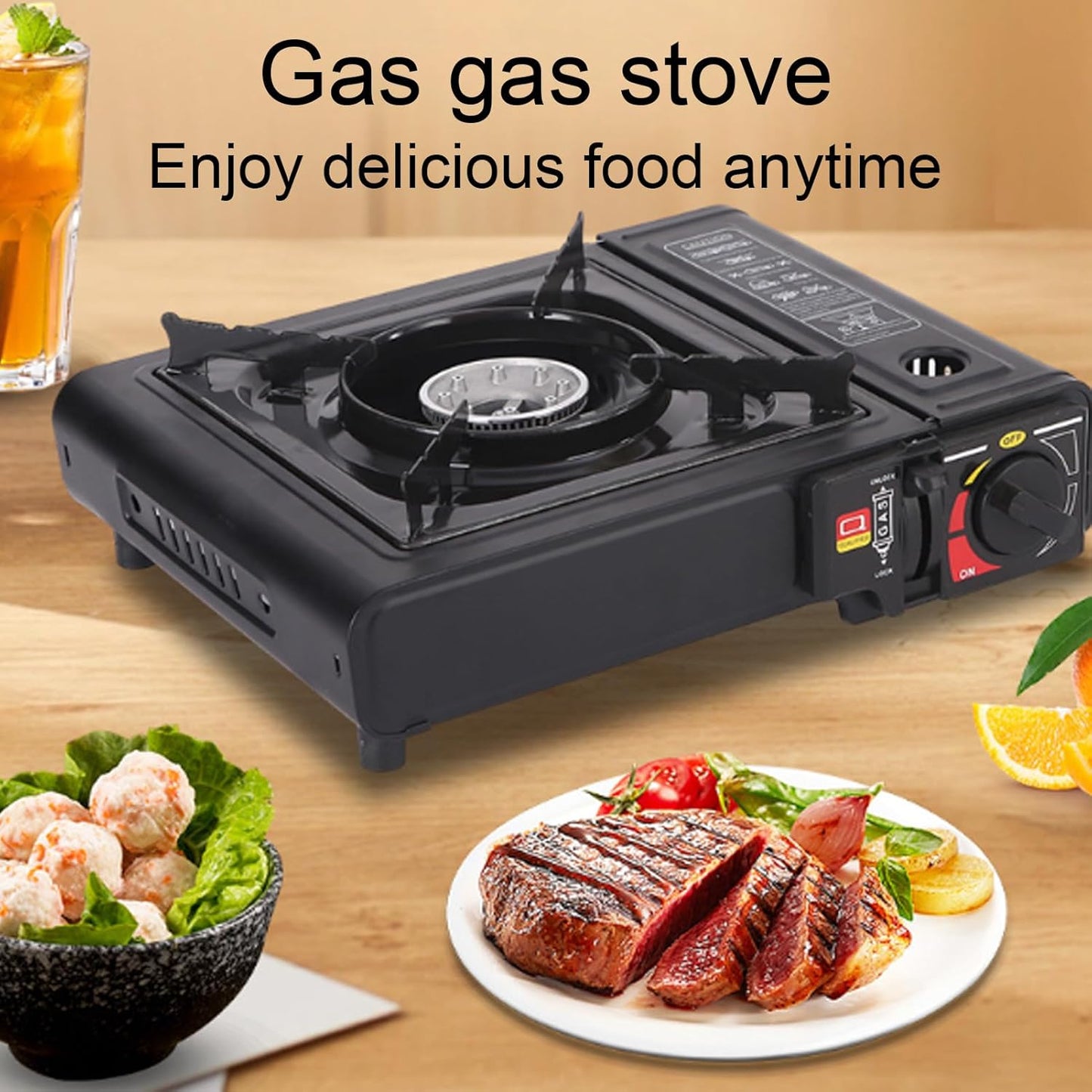 Camp Stove,Small Camping Stove Camp Cooker | Foldable Single Burner with Piezo Ignition, Windproof Cooker Outdoor Gear for Outdoor Cooking Travel Accessories