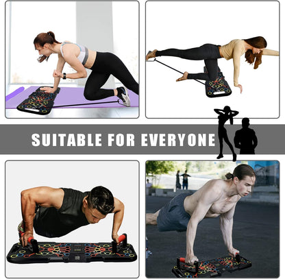 Surplex 41 in 1 Push Up Rack Board Fitness Gear Power Press Push Up Bracket System Workout Training Gym Exercise Rack for Body Building Training with Resistance Band & Smart Counter