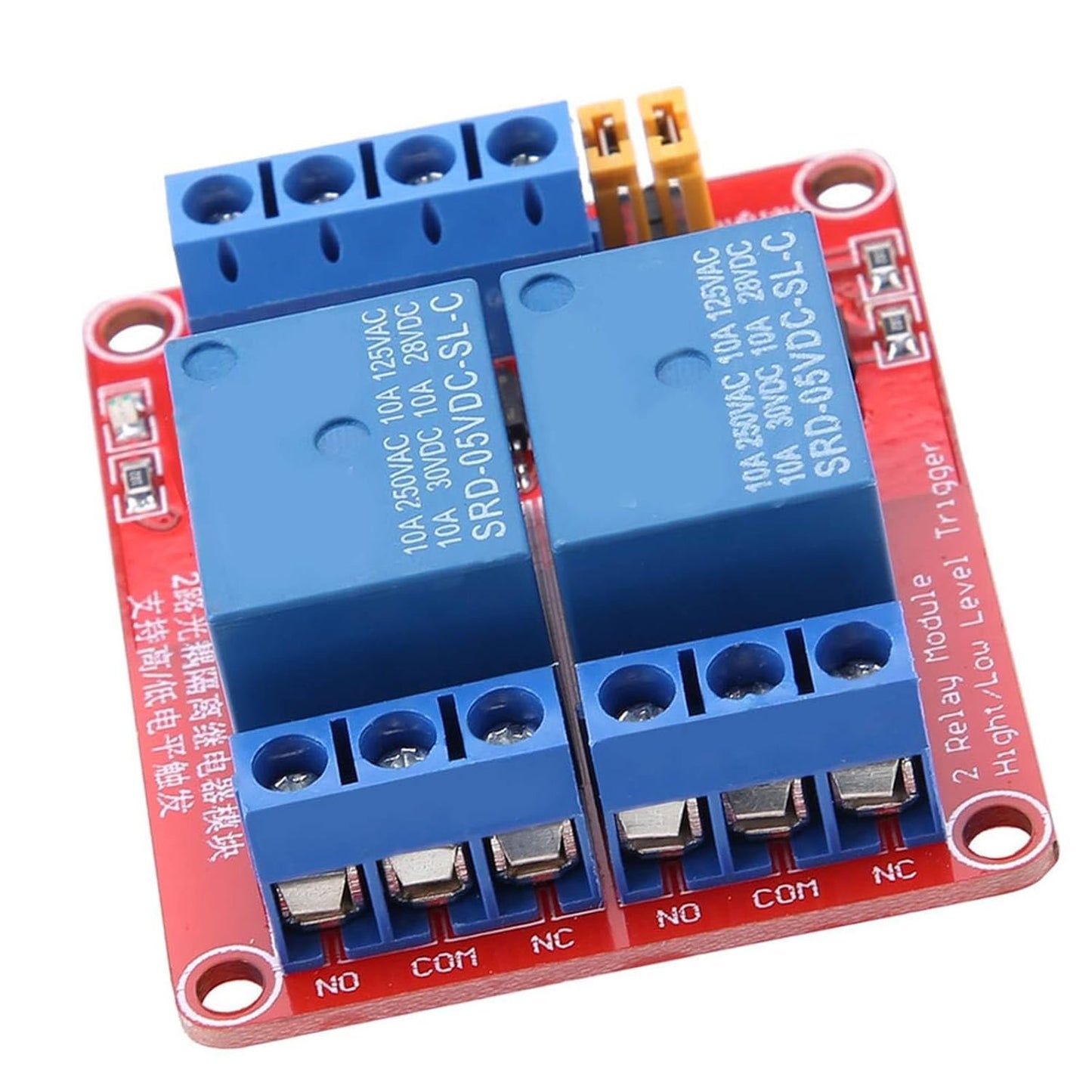 2 Channel Relay Module Optocoupler Isolation High Low Level Trigger for Home Automation (5V)