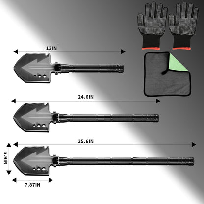 Camping Foldable Digging Shovel,MultiTool Steel Tactical Kit, Military Survival Shovel, Military Survival Gear Car, Emergency Compact, Off-Road Heavy Duty (Axe+Shovel Set)