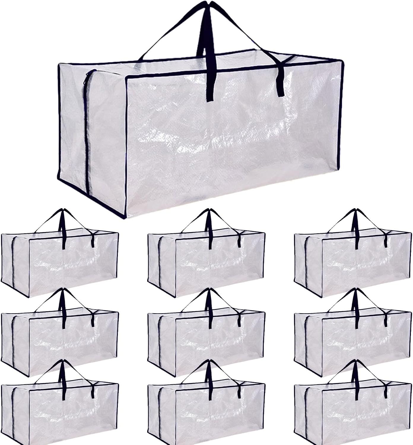 Large Moving Bags for Clothes, Foldable Storage Tote, Bedroom Clothes Storage Bags, Bedding Packing Totes, Heavy Duty Moving Bags 10pcs Foldable Totes for Efficient Packing and Organization