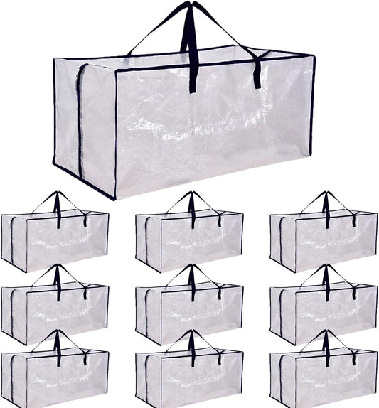 Large Moving Bags for Clothes, Foldable Storage Tote, Bedroom Clothes Storage Bags, Bedding Packing Totes, Heavy Duty Moving Bags 10pcs Foldable Totes for Efficient Packing and Organization