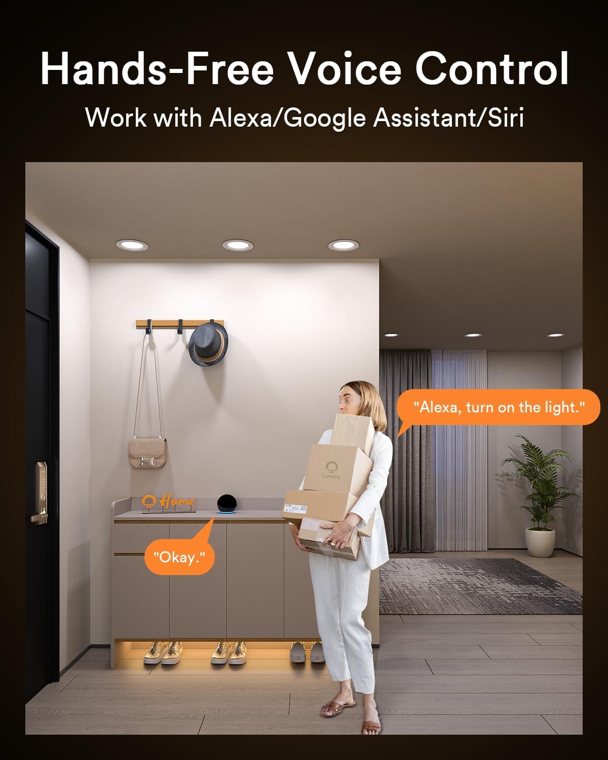 Lumary 6 Inch Smart WiFi Recessed Lighting, RGBWW Canless LED Wafer Downlight, 13W 1000Lm Color Changing, Ultra-Thin w/Anti-Glare Baffle, Compatible with Alexa/Google/Remote-Included, 4PCS