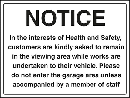 Segnale di sicurezza con scritta "V Safety Notice In The Interest Of Health And Safety" - Grande paesaggio 400 x 300 mm – 3 mm in alluminio composito
