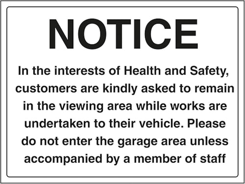 V Safety Notice In The Interest Of Health And Safety – Grande paesaggio 400 x 300 mm – Glow in the Dark 1 mm plastica rigida segnale di sicurezza