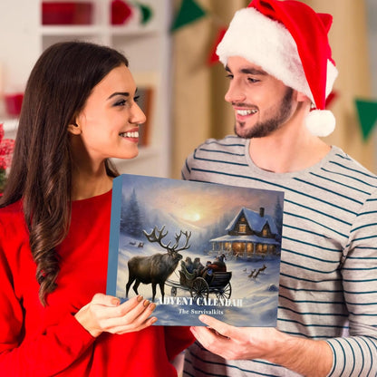 Advent Calendar 2024 Adult, 24 Days Survival Kit Christmas Countdown, Survival Tools for Men, Survival Gadgets, Survival Equipment Set, for Hiking Camping Backpacking (1Set)