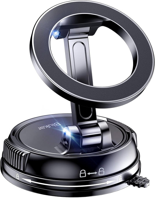 Blukar Car Phone Holder for MagSafe, Powerful Suction Cup & N52 Magnets Universal Magnetic Car Phone Holder, 360° Rotation, Car Accessories Compatible with iPhone 16/15/14/13/12