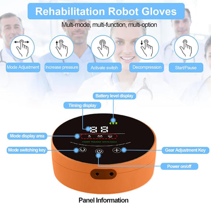 Hemiplegia Robot Gloves for Rehabilitation Physiotherapy Rehabilitation Equipment for Patients with Stroke Arthritis Hemiplegia Massage Gloves (A:Left Hand B: Right Hand) (Size: A L, Colour: Orange)