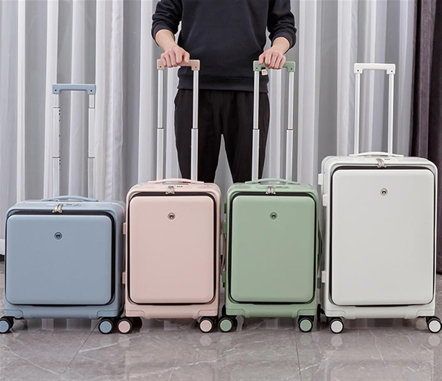 Suitcase Suitcases with Universal Wheel Security Luggage USB Interface Lightweight TSA Code Lock Carry-on Suitcase (Color : A, Size : 24in)