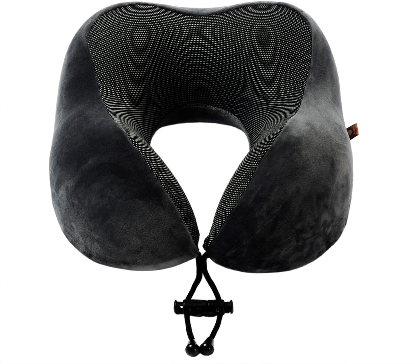 Makimoo Memory Foam Travel Pillow, Neck Pillow with 360-Degree Head Support, Comfortable and Lightweight, Ideal for Sleeping on Airplane, Car, Train, Bus and Home Use, Comes with Storage Bag (Grey)