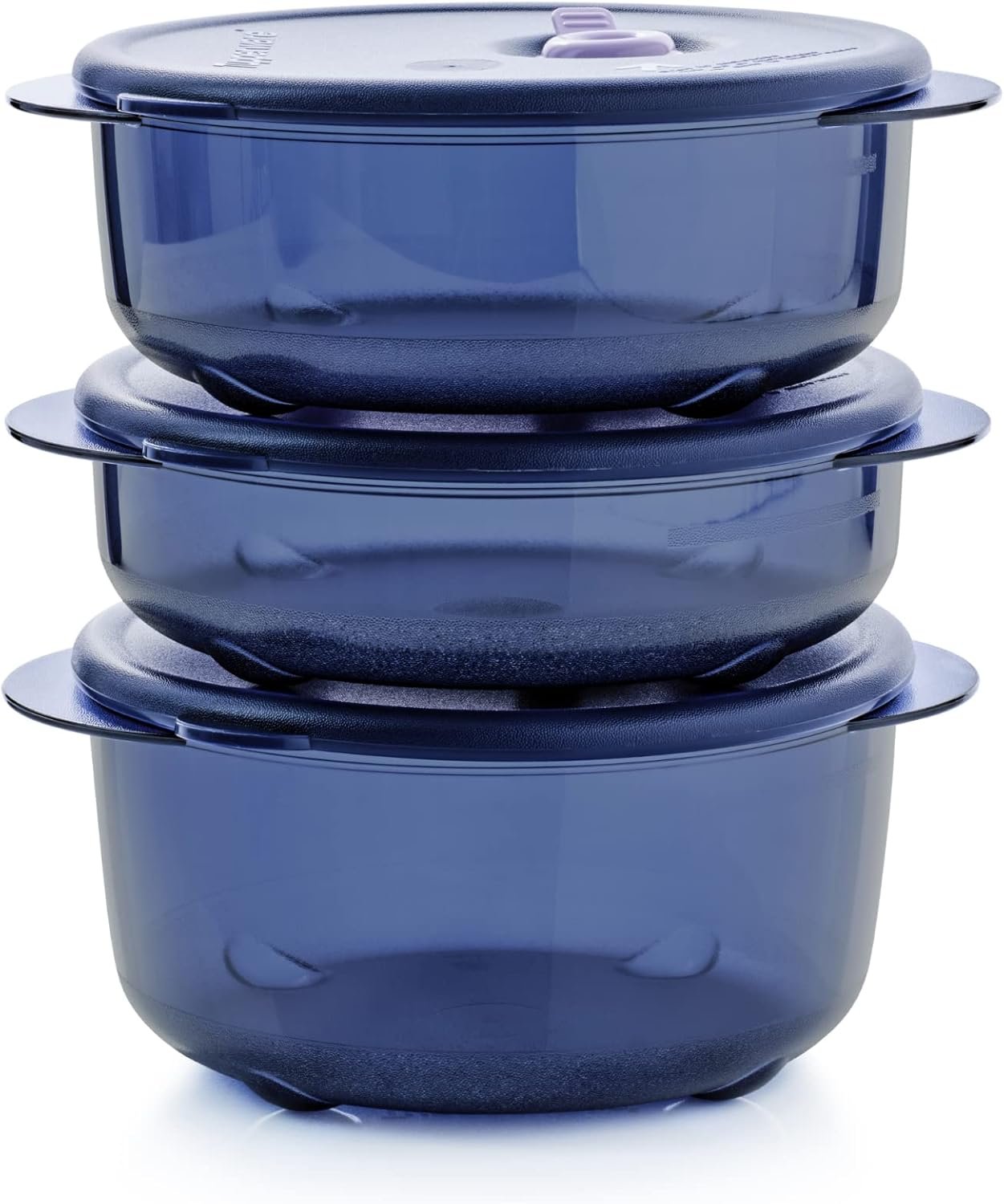Tupperware Brand Vent â€˜N Serve Container Set - 3 Small Round Containers to Prep, Freeze & Reheat Meals + Lids - Dishwasher, Microwave & Freezer Safe - BPA Free