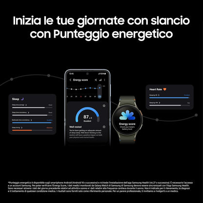 Samsung Galaxy Watch7 Smartwatch Galaxy AI Sleep Analysis, Dual Finger Close Control, Long Life Battery, GPS, BT, Aluminium Touch Bezel 44mm Silver [Italian Version]