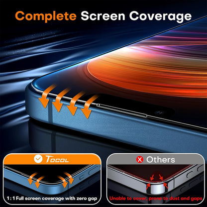 TOCOL 2 Pack for iPhone 15 Screen Protector [Instant Installation] [Auto-Dust Removal] [HD Clear], Unbreakable 9H+Hardness Shatterproof Tempered Glass [Bubble Proof] for iPhone 15