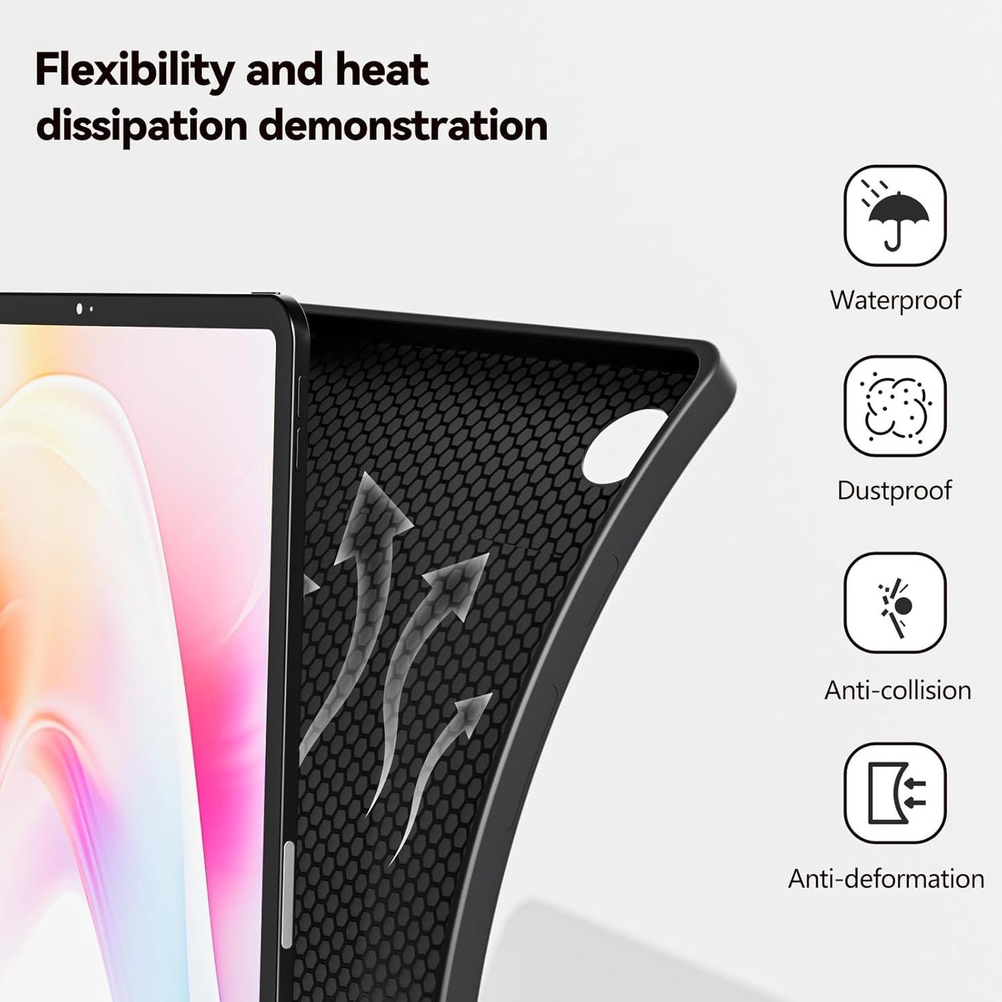VLEAQC Keyboard Case for Samsung Galaxy Tab A9+/A9 Plus 11 Inch 2023 (SM-X210/X216/X218), Detachable Color Backlit Bluetooth Keyboard and Mouse, Slim Lightweight Stand Cover with Pen Holder,Black