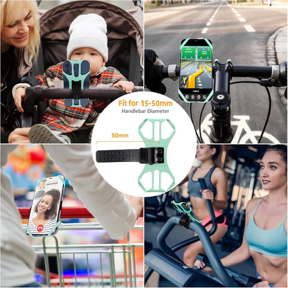 Universal Bike Phone Holder, Universal Smartphone Holder for Bike, 360° Rotating, Detachable Phone Holder for MTB Motorcycle Bicycle, Compatible with iPhone 13/12/11/Pro Max, Smartphone 4.5 "-7.0 "