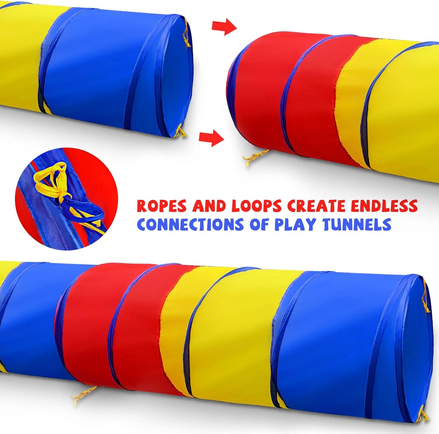 Kids Play Tunnel for Toddler 1-3, Pop Up Baby Tunnel Crawling Toys for Infant Children or Dog, 6 Foot Indoor Outdoor Toddler Toys for 1 2 3 Year Old Girl Boy Birthday Gift