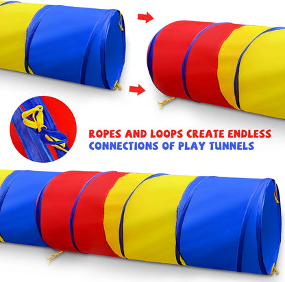 Kids Play Tunnel for Toddler 1-3, Pop Up Baby Tunnel Crawling Toys for Infant Children or Dog, 6 Foot Indoor Outdoor Toddler Toys for 1 2 3 Year Old Girl Boy Birthday Gift