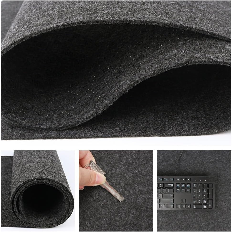 DAWNTREES Desk Mat, Felt Desk Pad,40''x16'' Large Full Mouse Pad, Keyboard Mat,100X40cm Desk Pad Protector for PC,Computers, Laptops, Office and Home (Dark Gray)