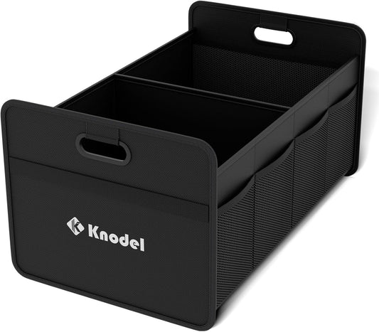 K KNODEL Car Trunk Organizer, Foldable Trunk Organizer for Car, Automotive Consoles & Organizers, Car Trunk Storage Organizer with Reinforced Handles (Small, Black)